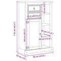 Miniatyrbild 10 av 10: Badrumsskåp Corona 70x33x110 cm massiv furu