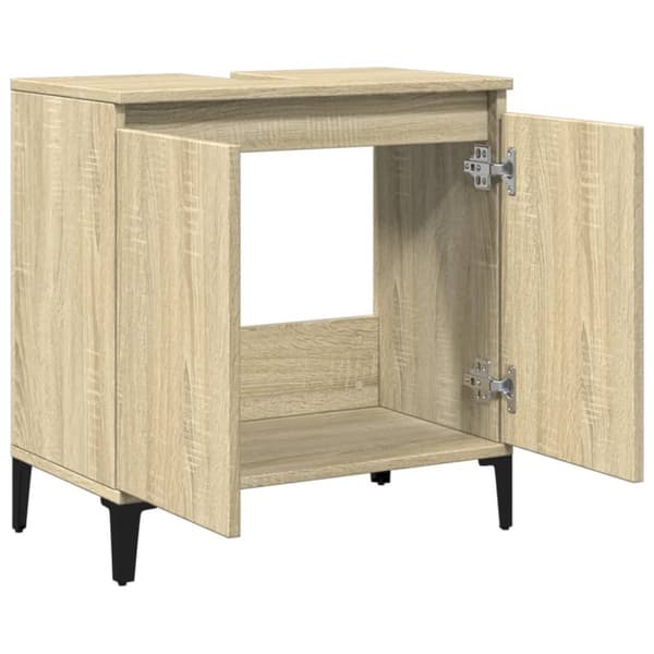 Tvättställsskåp sonoma-ek 58x33x60 cm konstruerat trä