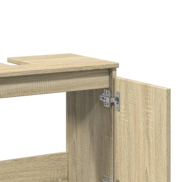 Tvättställsskåp sonoma-ek 58x33x60 cm konstruerat trä
