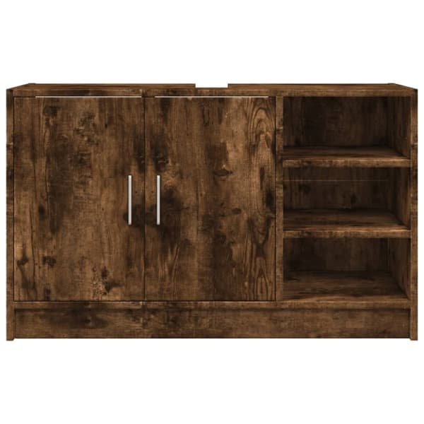 underskab til håndvask 90x29x55 cm konstrueret træ røget eg