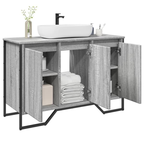 Pesuallaskaappi harmaa Sonoma 91x35x60 cm tekninen puu