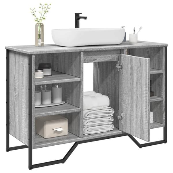 underskab til vask 91x35x60 cm konstrueret træ grå sonoma-eg