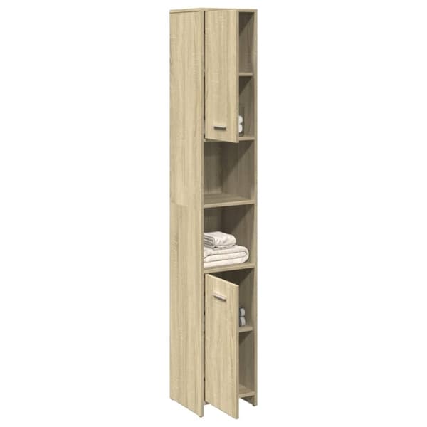 badeværelsesskab 30x30x183,5 cm spånplade sonoma-eg