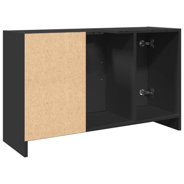 Tvättställsskåp svart 90x29x55 cm konstruerat trä