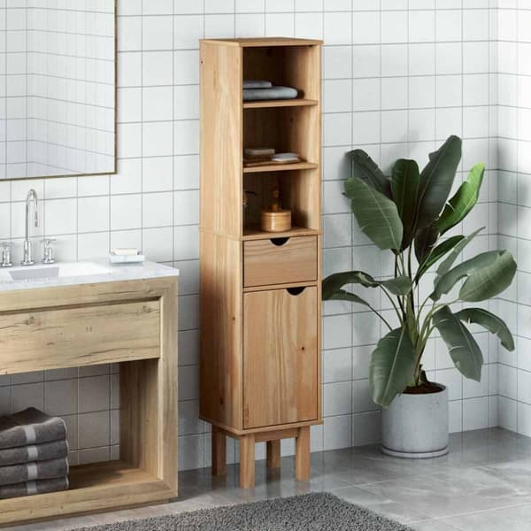 vidaXL Baderomsskap OTTA 35x30x159 cm heltre furu
