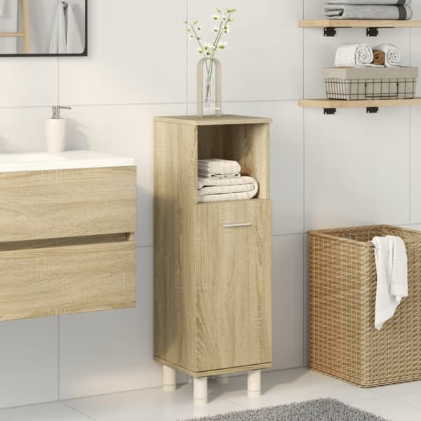 vidaXL Badrumsskåp sonoma-ek 30,5x30x95 cm konstruerat trä