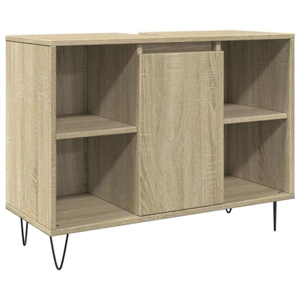vidaXL badeværelsesskab 80x33x60 cm konstrueret træ sonoma-eg