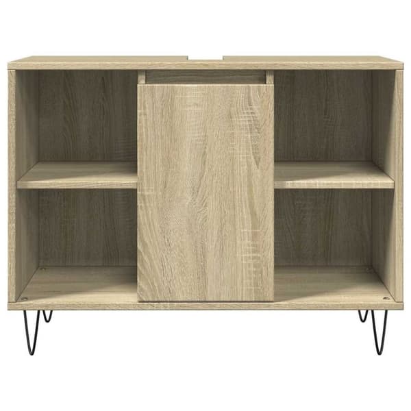 vidaXL badeværelsesskab 80x33x60 cm konstrueret træ sonoma-eg