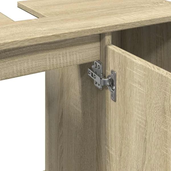 vidaXL badeværelsesskab 80x33x60 cm konstrueret træ sonoma-eg