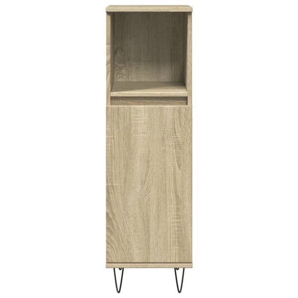 vidaXL badeværelsesskab 30x30x100 cm konstrueret træ sonoma-eg