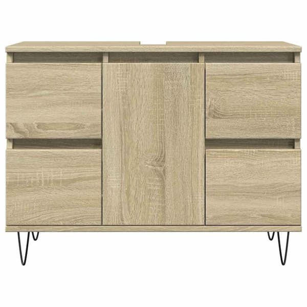 vidaXL badeværelsesskab 80x33x60 cm konstrueret træ sonoma-eg