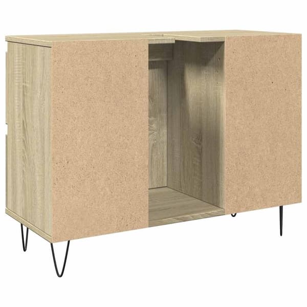 vidaXL badeværelsesskab 80x33x60 cm konstrueret træ sonoma-eg