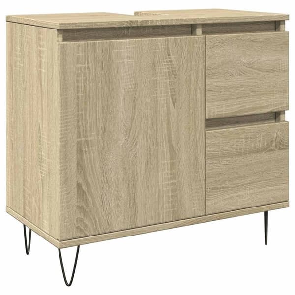 vidaXL badeværelsesskab 65x33x60 cm konstrueret træ sonoma-eg