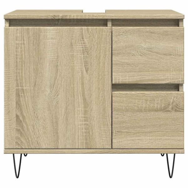 vidaXL badeværelsesskab 65x33x60 cm konstrueret træ sonoma-eg