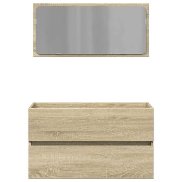 vidaXL Kylpyhuoneen kaappi peilillä Sonoma-tammi 80x38,5x45 cm