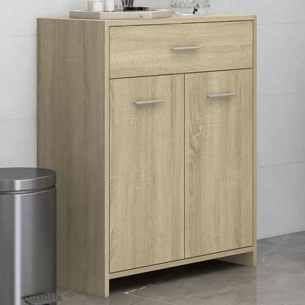 vidaXL Badrumsskåp sonoma-ek 60x33x80 cm konstruerat trä