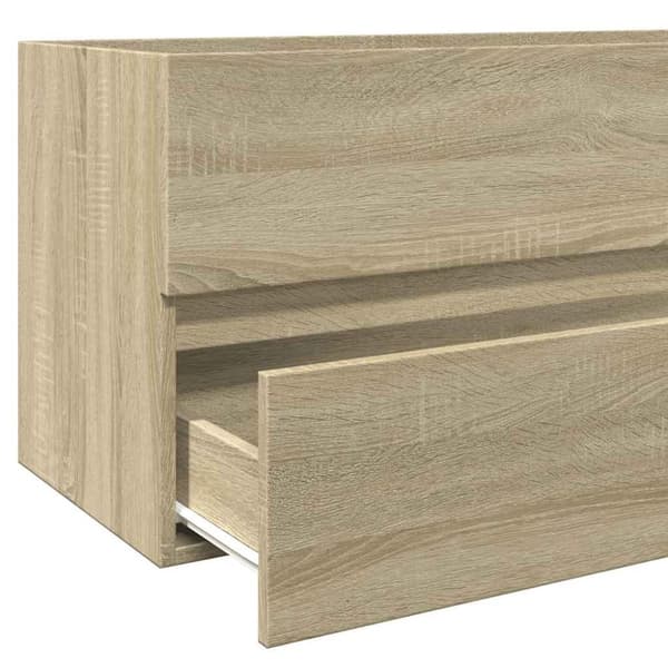 vidaXL Baderomsskap med speil sonoma eik 80x38,5x45 cm