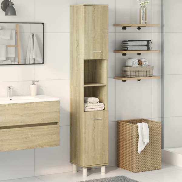 vidaXL Baderomsskap sonoma eik 30,5x30x179 cm konstruert tre