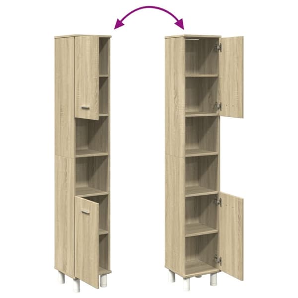 vidaXL Baderomsskap sonoma eik 30,5x30x179 cm konstruert tre