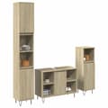 Miniatyrbild 2 av 11: vidaXL Badrumsmöbler set 3 delar sonoma-ek konstruerat trä