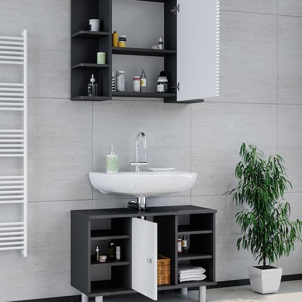 Badmöbelset Fynn, 2 Teile, Anthrazit, Weiß, Vicco