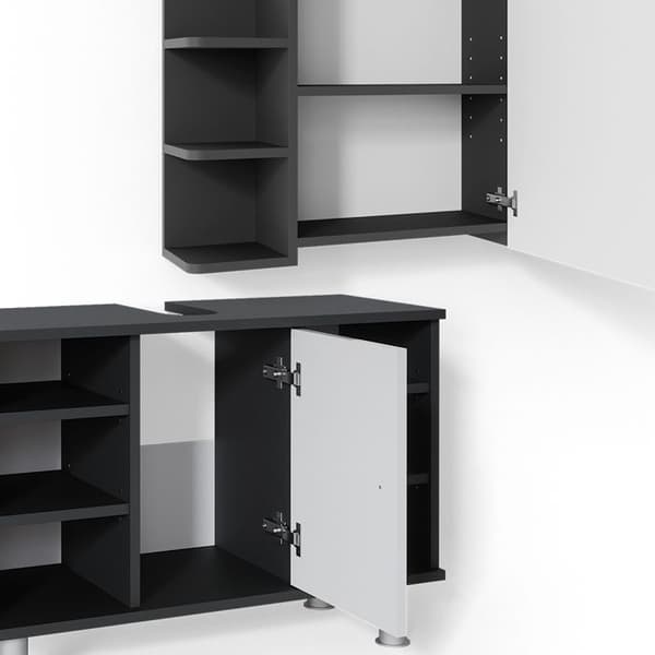 Badmöbelset Fynn, 2 Teile, Anthrazit, Weiß, Vicco