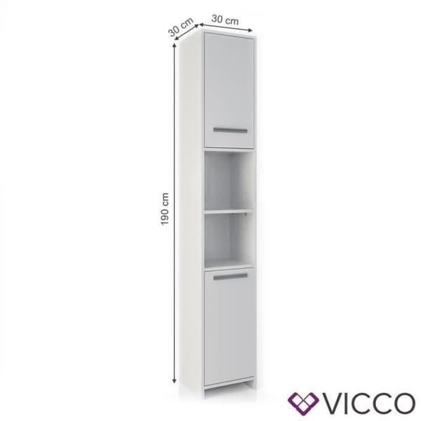 Vicco Högskåp Badrum Badrumsmöbler Hylla vit