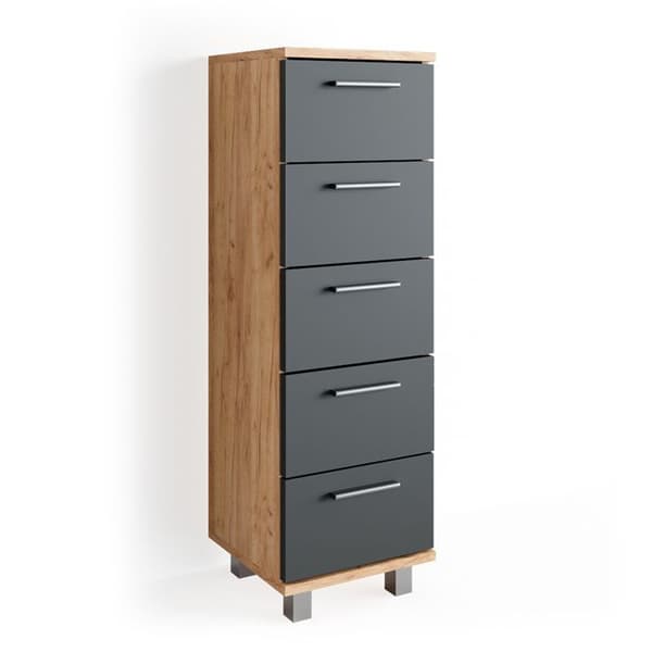Förvaringsmöbel för badrum Ilias, 30x95cm, Gyllene ek, Vicco
