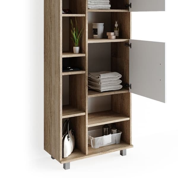 Förvaringsmöbel badrum Ilias, 30x190cm, Sonoma, Brun, Vicco