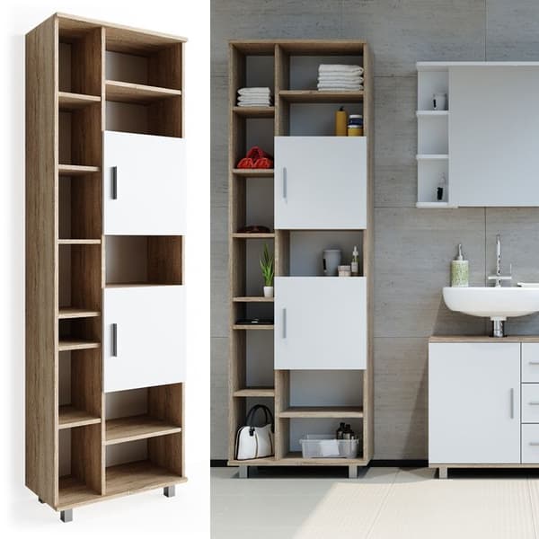 Förvaringsmöbel badrum Ilias, 30x190cm, Sonoma, Brun, Vicco