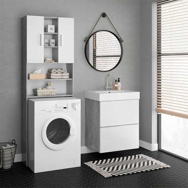 Armoire tvättmaskin Luis, 190x64cm, Betong, Betong, Vicco