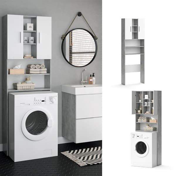 Armoire tvättmaskin Luis, 190x64cm, Betong, Betong, Vicco