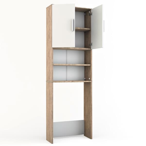 Tvättmaskinsarmoire, 64x190cm, Vit/Sonoma, Sonoma, Vicco