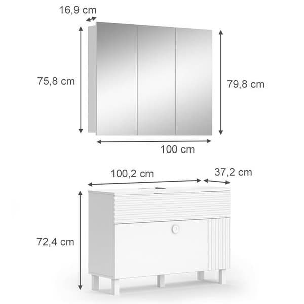 Badrumsinredning Set Sola, 2 delar, Vit, Vicco