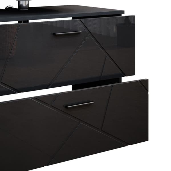 Badrumsinredning Irma, 5 delar, Anthracite hög glans, Anthracite, Vicco