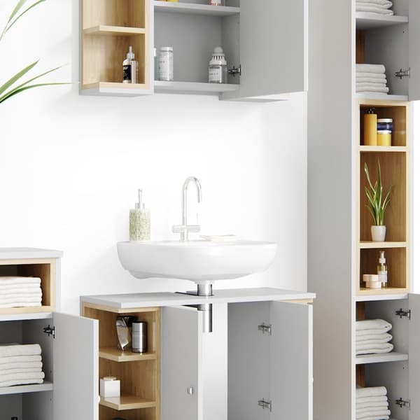 Badmöbelset Aquis, 4 delar, Vit, Vit, Vicco