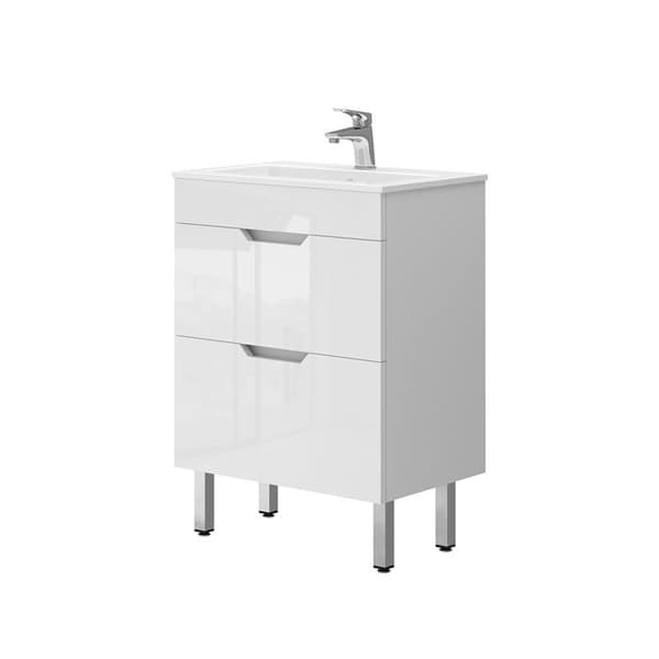 Ensemble möbler badrum Clayton, 2 delar, låg skåp 60 cm, Vit, Vicco
