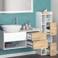 Miniatyrbild 5 av 6: Badrumsinredning Set Alf, 3 delar, Vit, Ek, Vicco