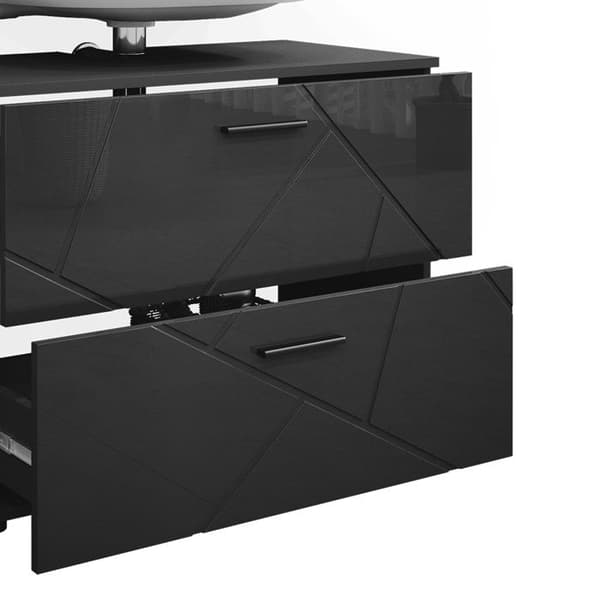 Ensemble möbler bad Irma, 2 delar, låg skåp 80 cm, antracit hög glans, antracit, Vicco