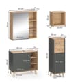 Miniatyrbild 3 av 6: Badrumsinredning Set Senyo, 4 delar, Antracit, Guldock, Vicco