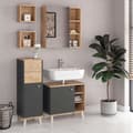 Miniatyrbild 4 av 6: Badrumsinredning Set Senyo, 4 delar, Antracit, Guldock, Vicco