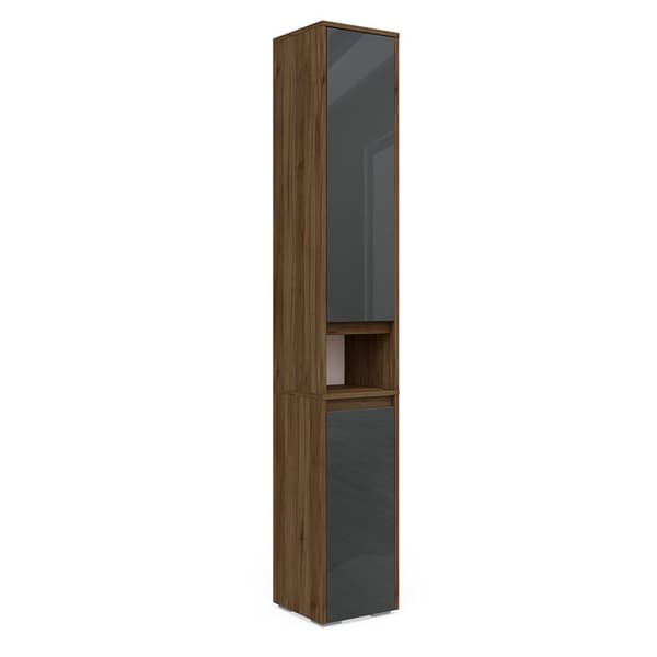 Förvaringsmöbel för badrum Majest, 30.2x190cm, Antracit Hög glans, Brunt, Vicco