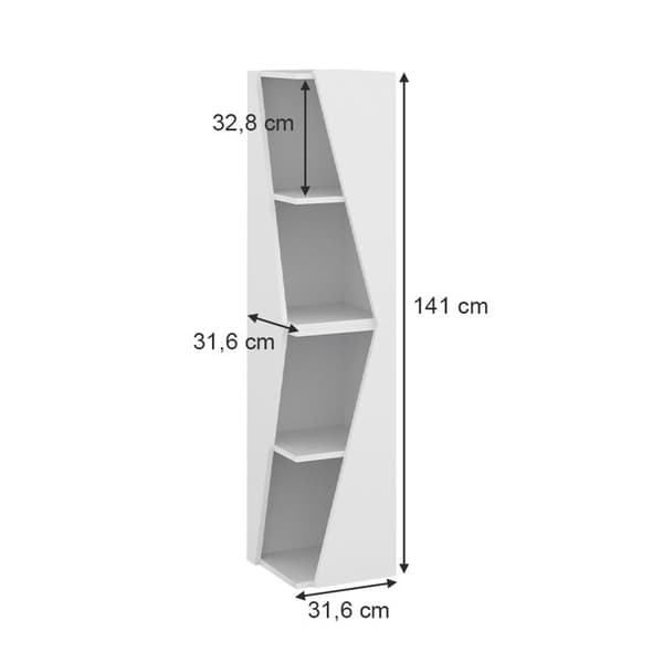 Badmöbel Benno, 31,6x70,5cm med 3 hyllor, Vit, Vit, Vicco