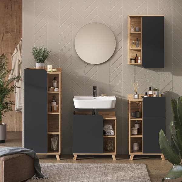 Karen badrumsmöbelset, 5 delar, antracit, Vicco
