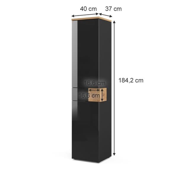 Badrumsmöbel Eden, 40x184.2cm, Antracit, Artisan-ek, Vicco