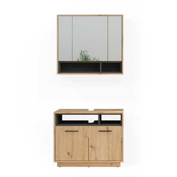 Badmöbelset Beatrice, 2 delar, Artisan Ek, Antracit, Vicco
