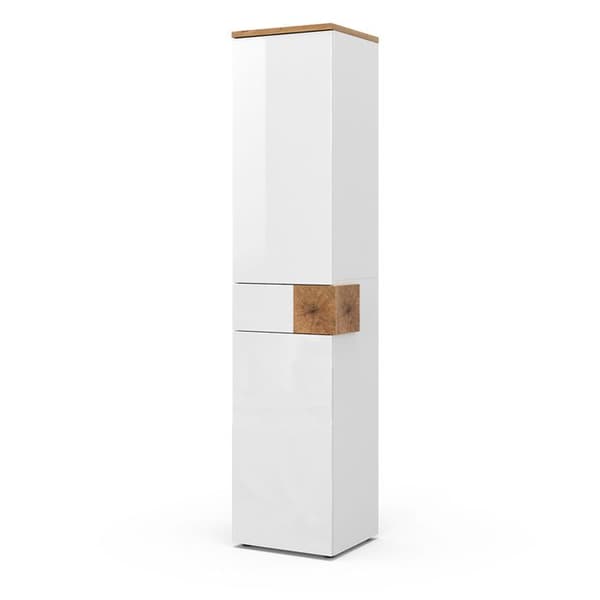 Badrumsinredning Eden, 40x184.2cm med 2 dörrar och en låda, Vit, Vit, Vicco
