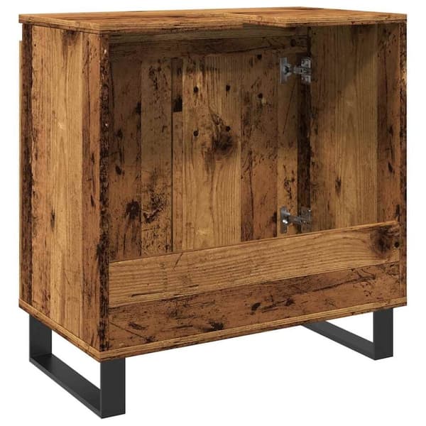 vidaXL Kylpyhuoneen kaappi vanha puu 58x33x60 cm tekninen puu