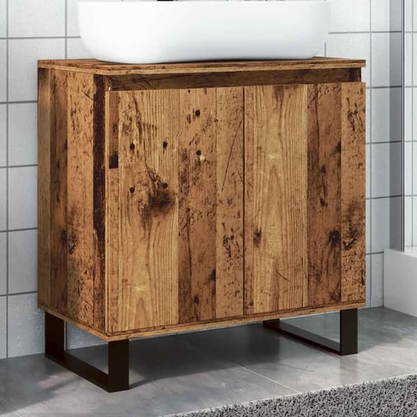 vidaXL Kylpyhuoneen kaappi vanha puu 58x33x60 cm tekninen puu