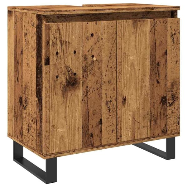 vidaXL Kylpyhuoneen kaappi vanha puu 58x33x60 cm tekninen puu